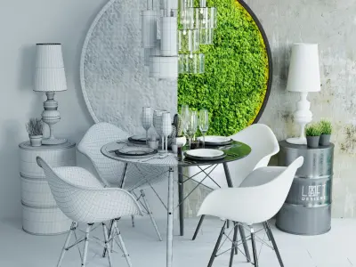 Loft design set 3D model