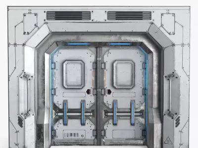 Sci-Fi Door v1 Low-poly 3D model