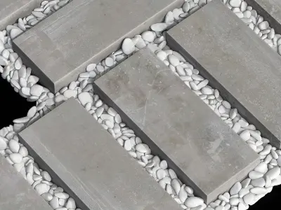 Paving road plate stone pebble n1 3D model