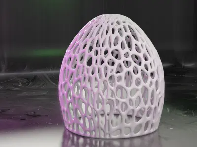 Voronoi 3D Printable Lampshade Free 3D print model