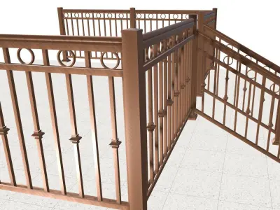 Aluminum deck railings 3D model