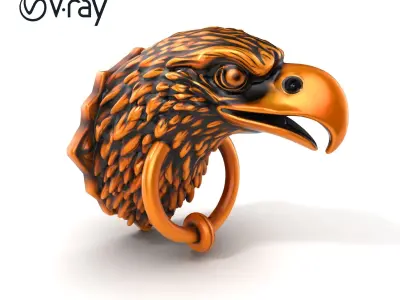 Majestic Eagle Head Knocker model pack Low-poly 3D model