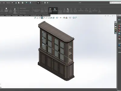 A399- china cabinet with glass doors 3D model