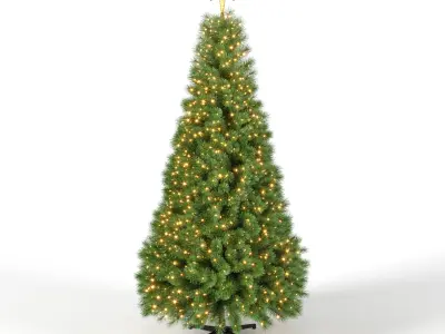 Christmas Tree with Animated Lights - 9 feet 3D model