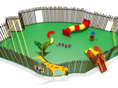 Garden Playground Low-poly 3D model