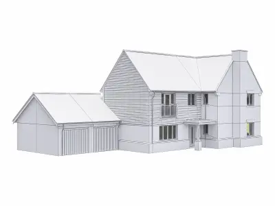 Neighborhood Houses P12 Low-poly 3D model
