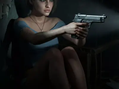 JILL VALENTINE RE3 Remake Style Casual Crop Top  Underwear 3D model