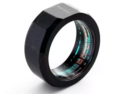 Futuristic Smart Ring Wearable Tech Low-poly 3D model