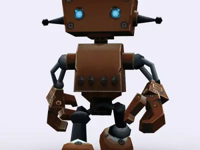 3DRT Chibii-robot 08 Low-poly 3D model
