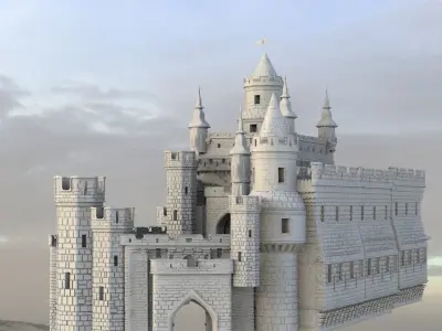 castle medieval fortress 3D model
