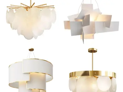 Collection of impression chandeliers 3D model