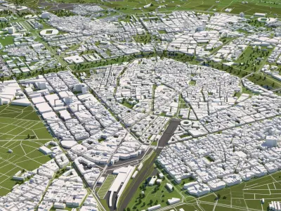 Valencia 50x50km 3D City Map 3D model