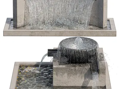 Waterfall fountains cascade 06 3D model