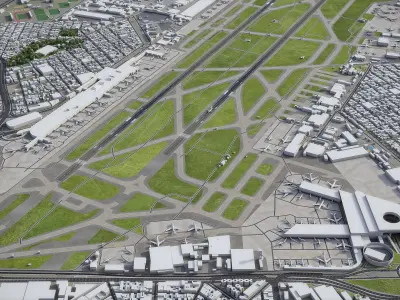 Mexico - City International Airport - MEX Low-poly 3D model