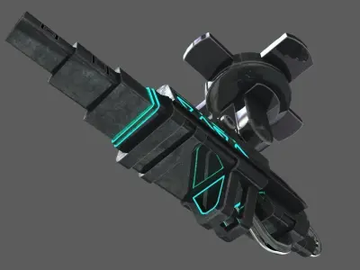 SCI FI TURRET GUN 3D  Low-poly 3D model