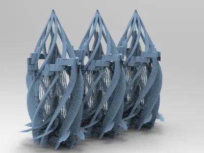 Spiral ascention cone tower 3D model