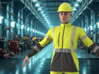  Protective Summer Workwear Clothing on Man Yellow 