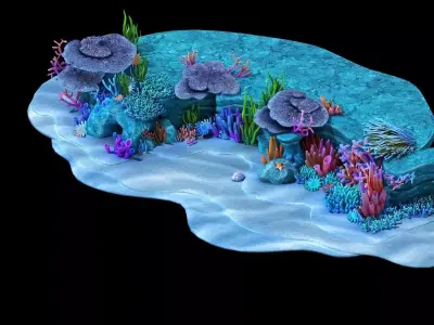 coral cartoon 3D model