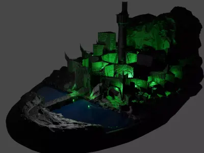 Lamp Minas Morgul fortress Lord of the Rings 3D print model
