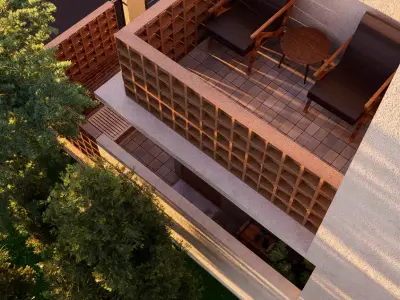 Terracoffee House  A Warm Space Brewed with Serenity 3D model