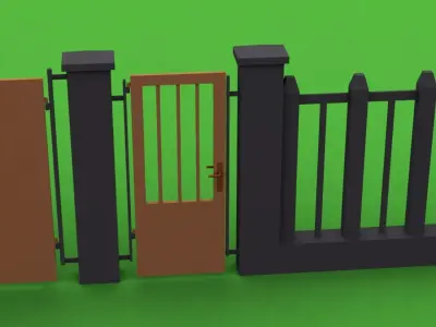 fence gate door 3D model