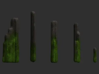 Rock 04 - Moss 2 Low-poly 3D model