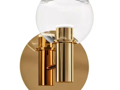 Sybel brass wall sconce with glass globe 3D model