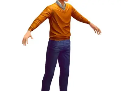 Cartoon Low Poly Style Avatar 003 3D Model Low-poly 3D model