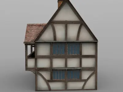 Veranda old tudor style house 3D model