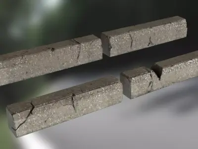 curbstone game ready Low-poly 3D model