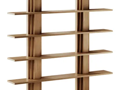 Mokko Brut Wood Bookcase 3D model
