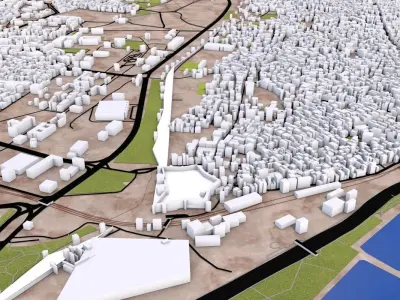 Istanbul City of Turkey Low-poly 3D model