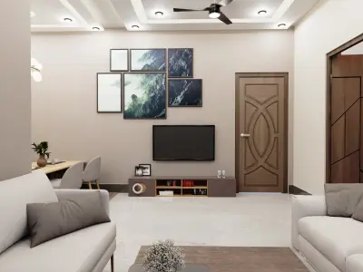 2 BHK Apartment Interior with Assets DS3 Low-poly 3D model