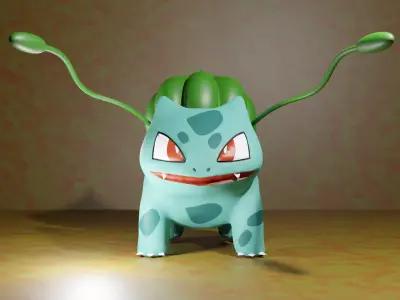 Bulbasur pokemon with light shining Free 3D print model