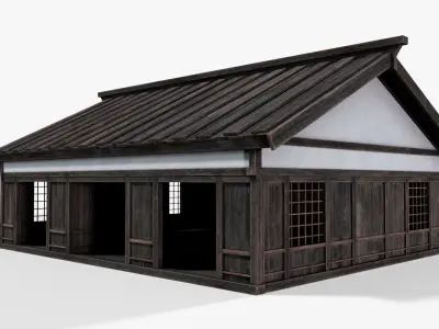 Japanese Warehouse Low-poly 3D model