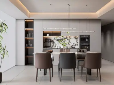 Dining room Dining interior Dining table 50 3D model