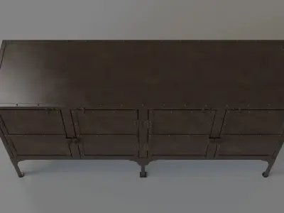 Owen Industrial Chic Console Cabinet 3D model