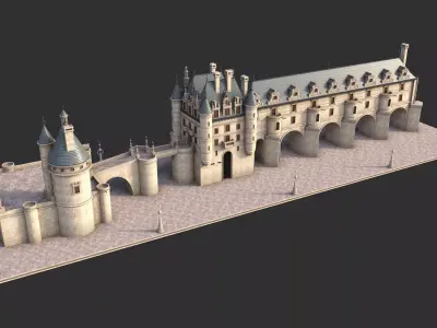 Chateau de Chenonceau Castle 3D model