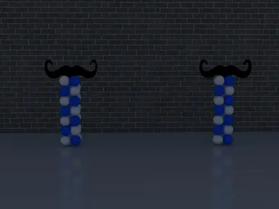 arch make from Balloons with mustache 3D model