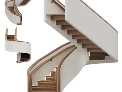 modern staircase with lighting 3D model