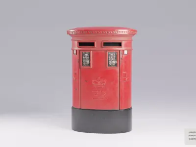 Hong Kong Culture series - Hong Kong Post Office Letterbox  Low-poly 3D model