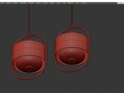 MOSSEN modern pendant light gold Low-poly 3D model
