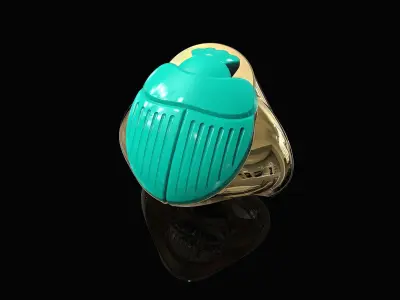 Egyptian Scarab Ring 3D print model
