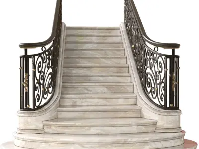 Classic interior marble staircase 3D model