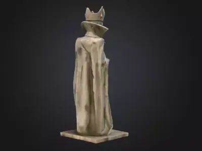Stone Monarch of Spades Low-poly 3D model