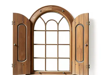 Rustic Arched Window model pack Low-poly 3D model