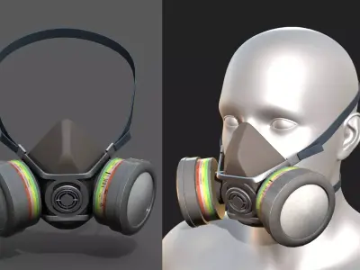 Gas mask helmet 3d safety isolated fantasy human  Low-poly 3D model