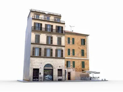 Old Italian Buildings Low-poly 3D model