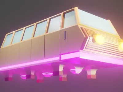 Free low poly flying future bus  Free low-poly 3D model