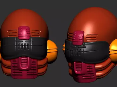 helmet high poly sculpt 3d printable ver 7 3D model 3D model 136